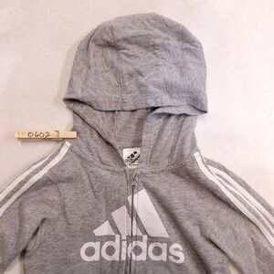 Adidas Long Sleeve Casual Hooded Sweatshirt Youth Boys Size 24M Gray White
